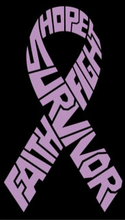 Survivor Cancer Ribbon Vinyl Decal | Lavender | Made in USA by Foxtail Decals | for Car Windows, Tablets, Laptops, Water Bottles, etc. | 2.6 x 4.5 inch