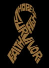 Survivor Childhood Cancer Ribbon Vinyl Decal | Gold | Made in USA by Foxtail Decals | for Car Windows, Tablets, Laptops, Water Bottles, etc. | 2.6 x 4.5 inch