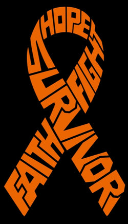 Survivor Leukemia Cancer Ribbon Vinyl Decal | Orange | Made in USA by Foxtail Decals | for Car Windows, Tablets, Laptops, Water Bottles, etc. | 2.6 x 4.5 inch