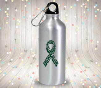 Survivor Liver Cancer Vinyl Decal | Dark Green | Made in USA by Foxtail Decals | for Car Windows, Tablets, Laptops, Water Bottles, etc. | 2.6 x 4.5 inch