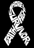 Survivor Lung Cancer Vinyl Decal | White | Made in USA by Foxtail Decals | for Car Windows, Tablets, Laptops, Water Bottles, etc. | 2.6 x 4.5 inch