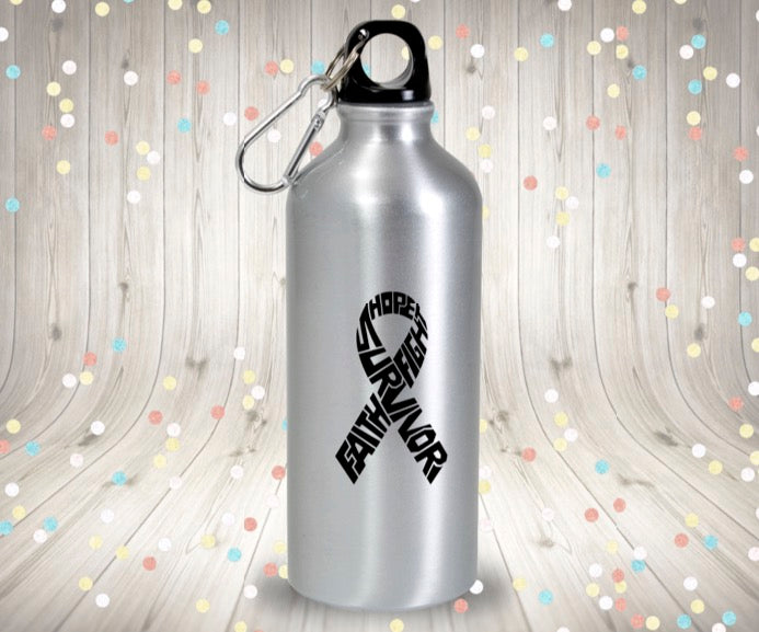 Survivor Melanoma Cancer Ribbon Vinyl Decal | Black | Made in USA by Foxtail Decals | for Car Windows, Tablets, Laptops, Water Bottles, etc. | 2.6 x 4.5 inch