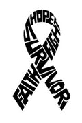 Survivor Melanoma Cancer Ribbon Vinyl Decal | Black | Made in USA by Foxtail Decals | for Car Windows, Tablets, Laptops, Water Bottles, etc. | 2.6 x 4.5 inch