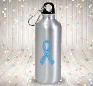 Survivor Prostate Cancer Ribbon Vinyl Decal | Light Blue | Made in USA by Foxtail Decals | for Car Windows, Tablets, Laptops, Water Bottles, etc. | 2.6 x 4.5 inch