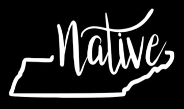 Tennessee Native Vinyl Decal | White | Made in USA by Foxtail Decals | for Car Windows, Tablets, Laptops, Water Bottles, etc. | 4.5 x 2.4 inch