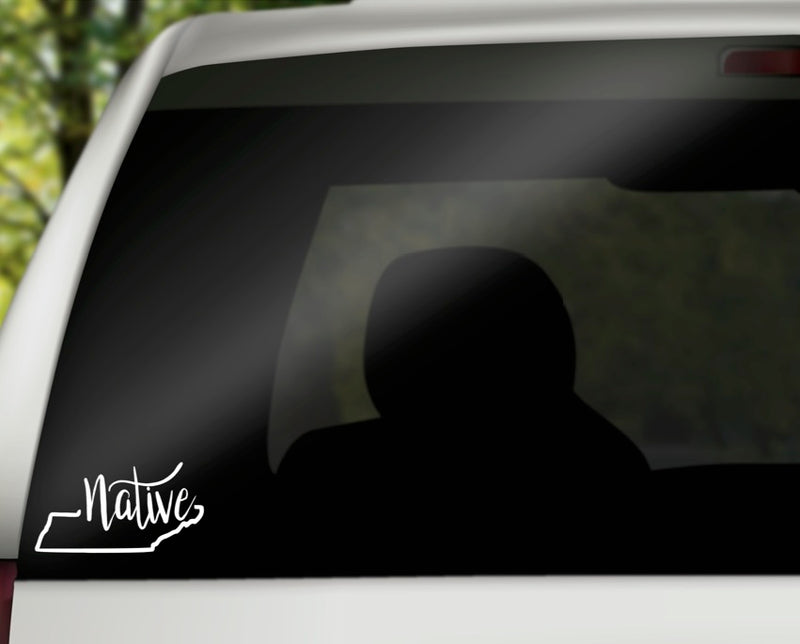 Tennessee Native Vinyl Decal | White | Made in USA by Foxtail Decals | for Car Windows, Tablets, Laptops, Water Bottles, etc. | 4.5 x 2.4 inch