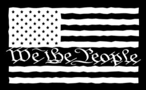 We The People American Flag Vinyl Decal | White | Made in USA by Foxtail Decals | for Car Windows, Tablets, Laptops, Water Bottles, etc. | 8.0 x 4.5 inch