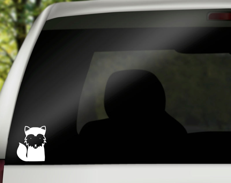 Wolf Headshot Vinyl Decal | White | Made in USA by Foxtail Decals | for Car Windows, Tablets, Laptops, Water Bottles, etc. | 3.7 x 4.5 inch