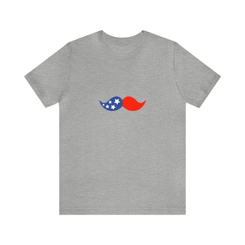 4th of July Mustache Jersey Short Sleeve Tee - Soft & Comfortable - Patriotic Clothing - Made in the USA