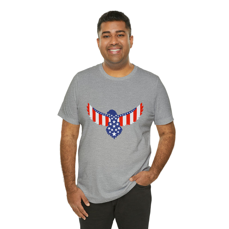 American Flag Eagle Short Sleeve Tee - Soft & Comfortable - Patriotic Clothing - Made in the USA