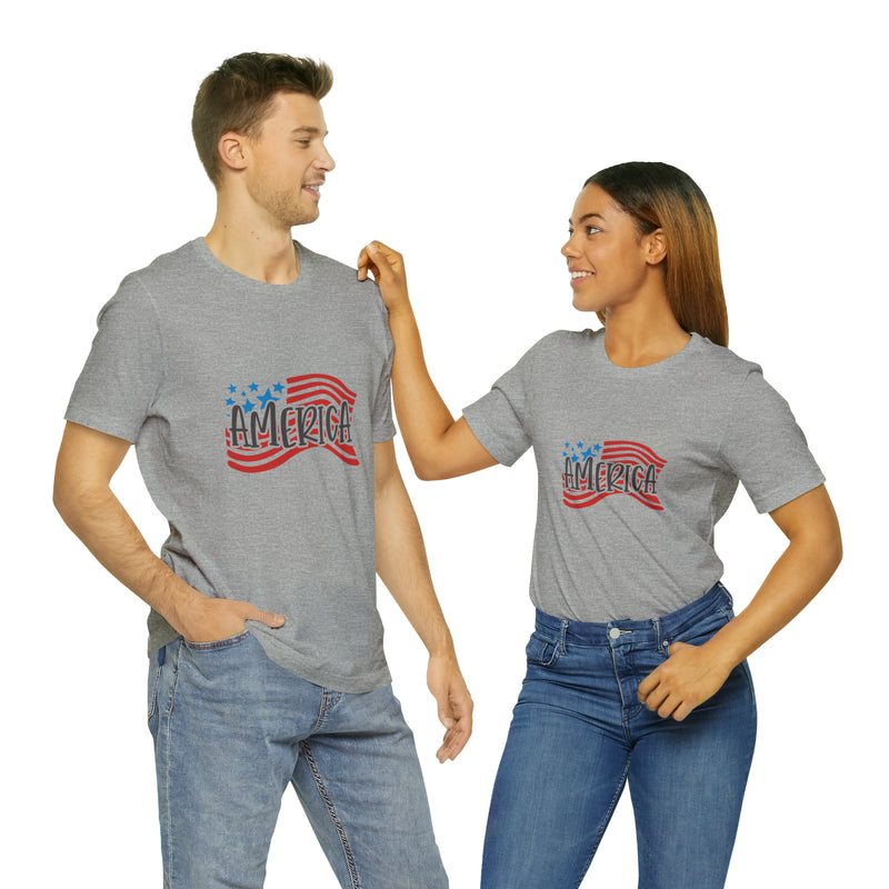 America Short Sleeve Tee - Soft & Comfortable - Patriotic Clothing - Made in the USA