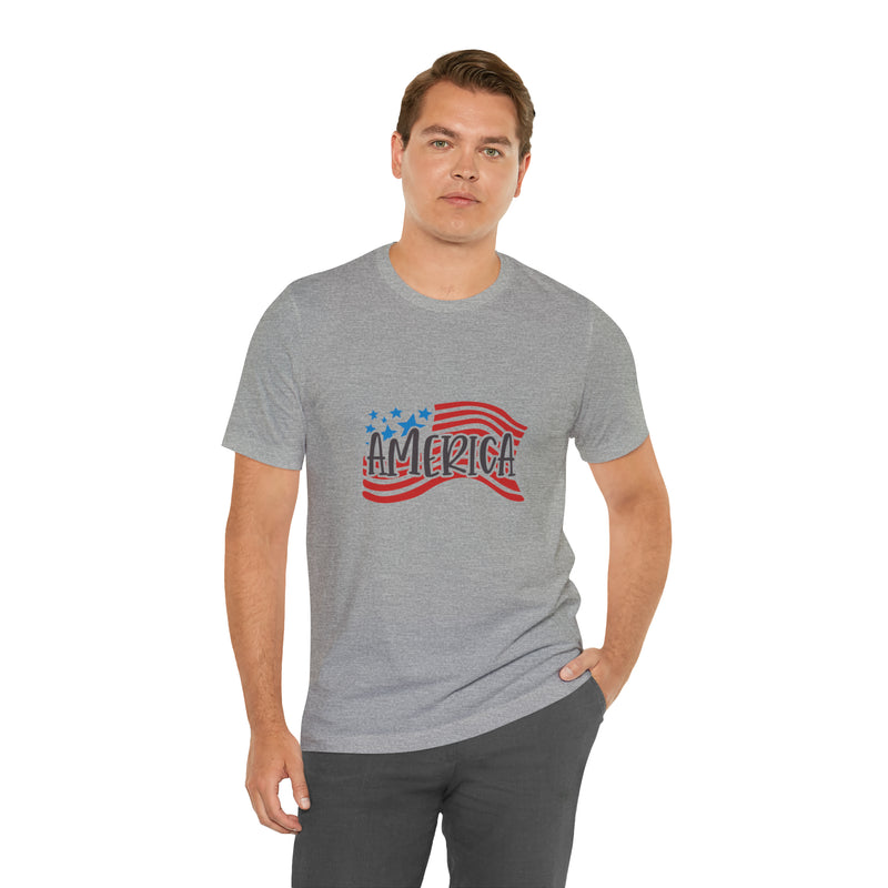 America Short Sleeve Tee - Soft & Comfortable - Patriotic Clothing - Made in the USA