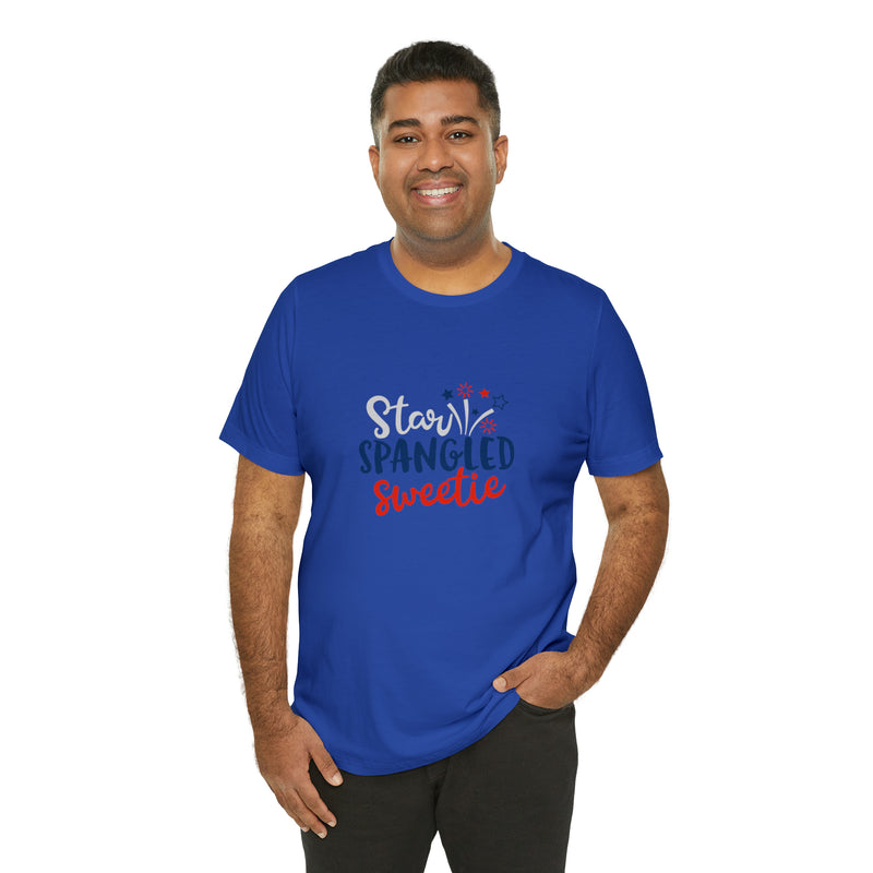 Star-Spangled Sweetie Jersey Short Sleeve Tee - Patriotic Clothing - Made in the USA