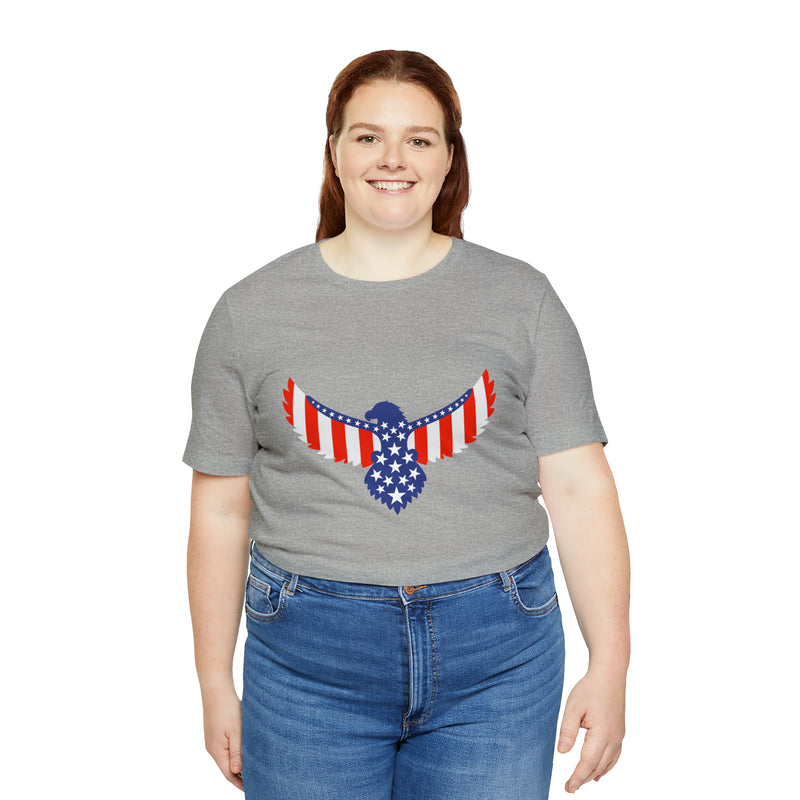 American Flag Eagle Short Sleeve Tee - Soft & Comfortable - Patriotic Clothing - Made in the USA