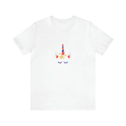 4th of July Unicorn with Stars Jersey Short Sleeve Tee - Soft & Comfortable - Patriotic Clothing - Made in the USA