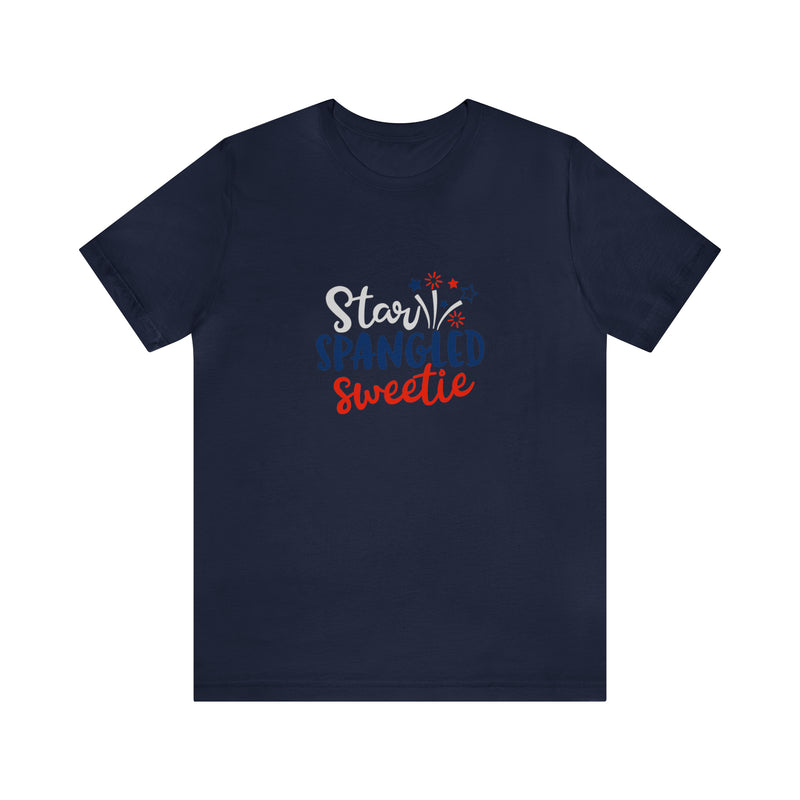 Star-Spangled Sweetie Jersey Short Sleeve Tee - Patriotic Clothing - Made in the USA