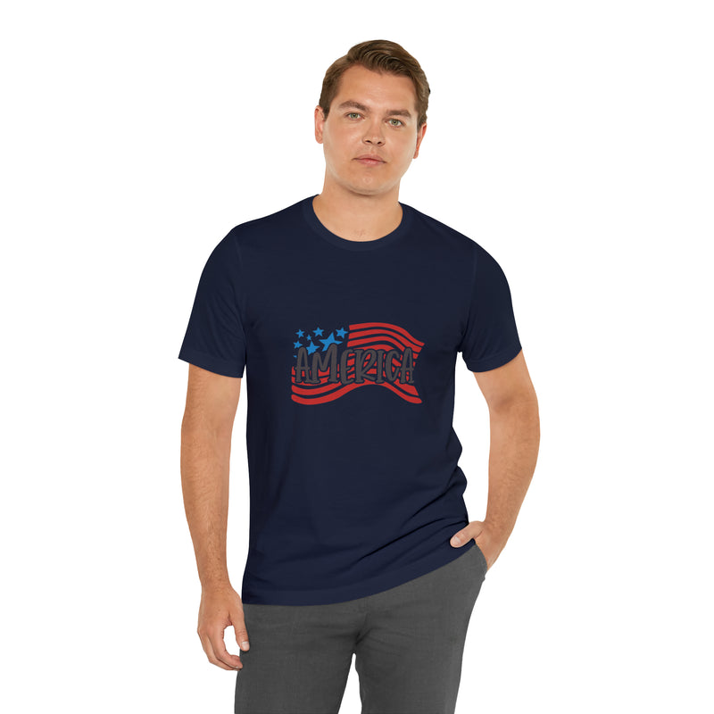 America Short Sleeve Tee - Soft & Comfortable - Patriotic Clothing - Made in the USA