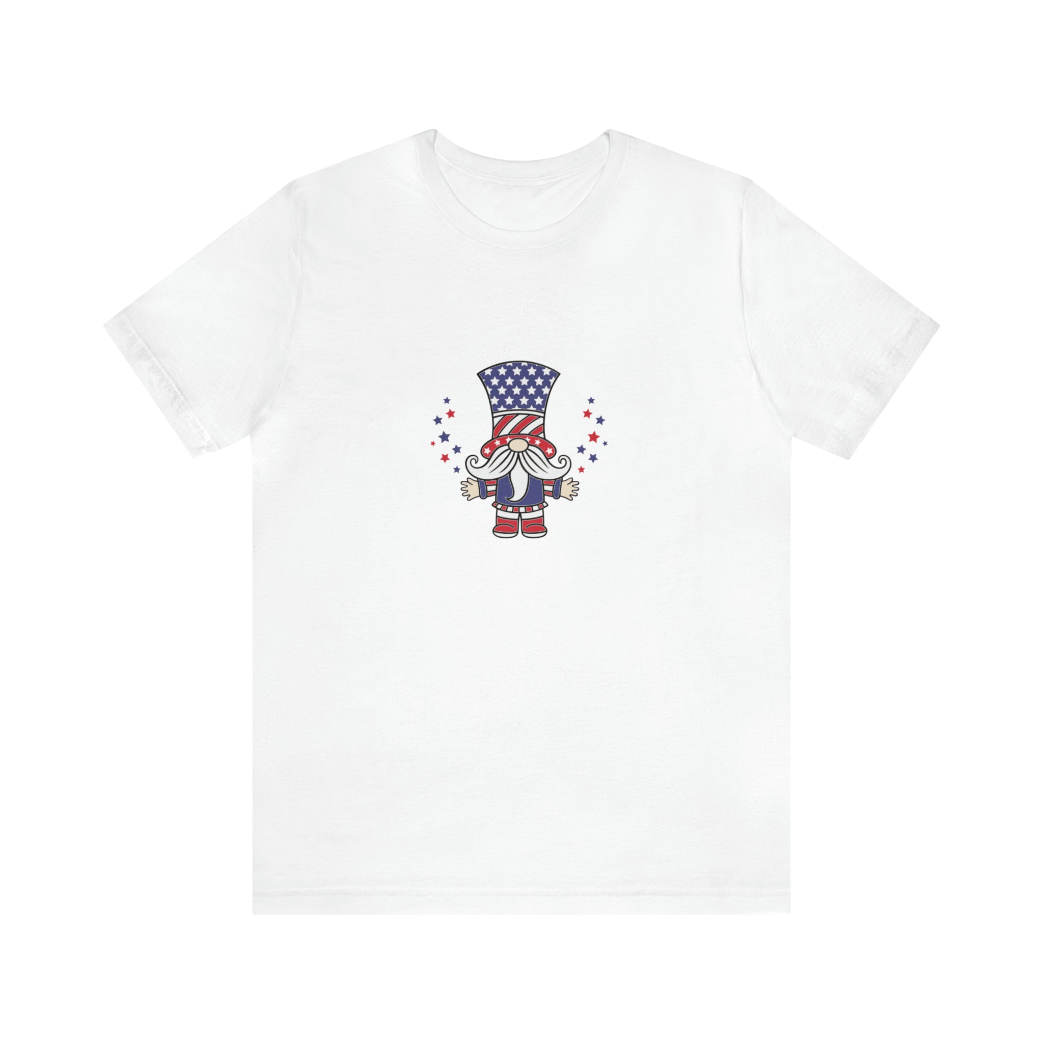 4th of July Patriotic Gnome Jersey Short Sleeve Tee - Soft & Comfortable - Made in the USA
