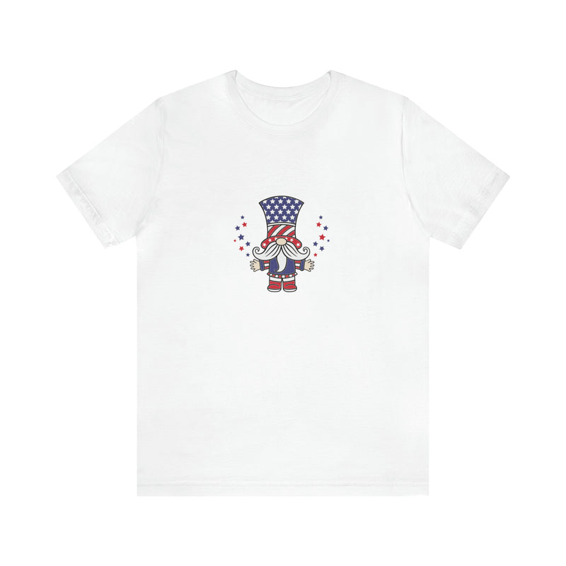 4th of July Patriotic Gnome Jersey Short Sleeve Tee - Soft & Comfortable - Made in the USA