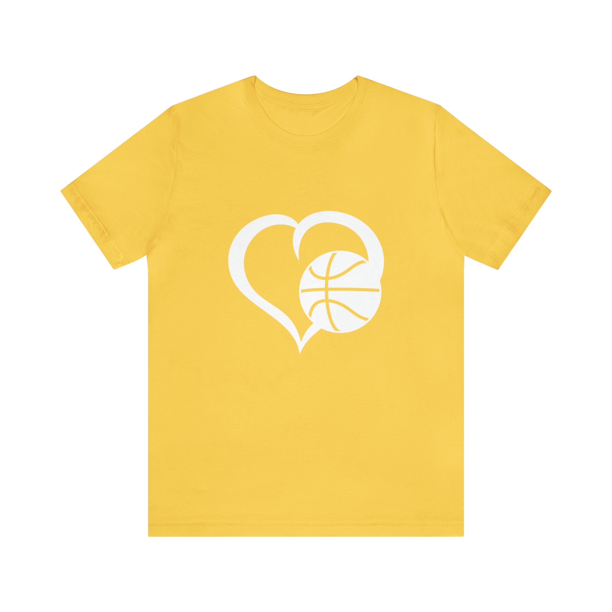 Basketball Heart Short-Sleeve Tee - Cute & Stylish T-Shirt for Basketball Lovers - Soft & Comfortable