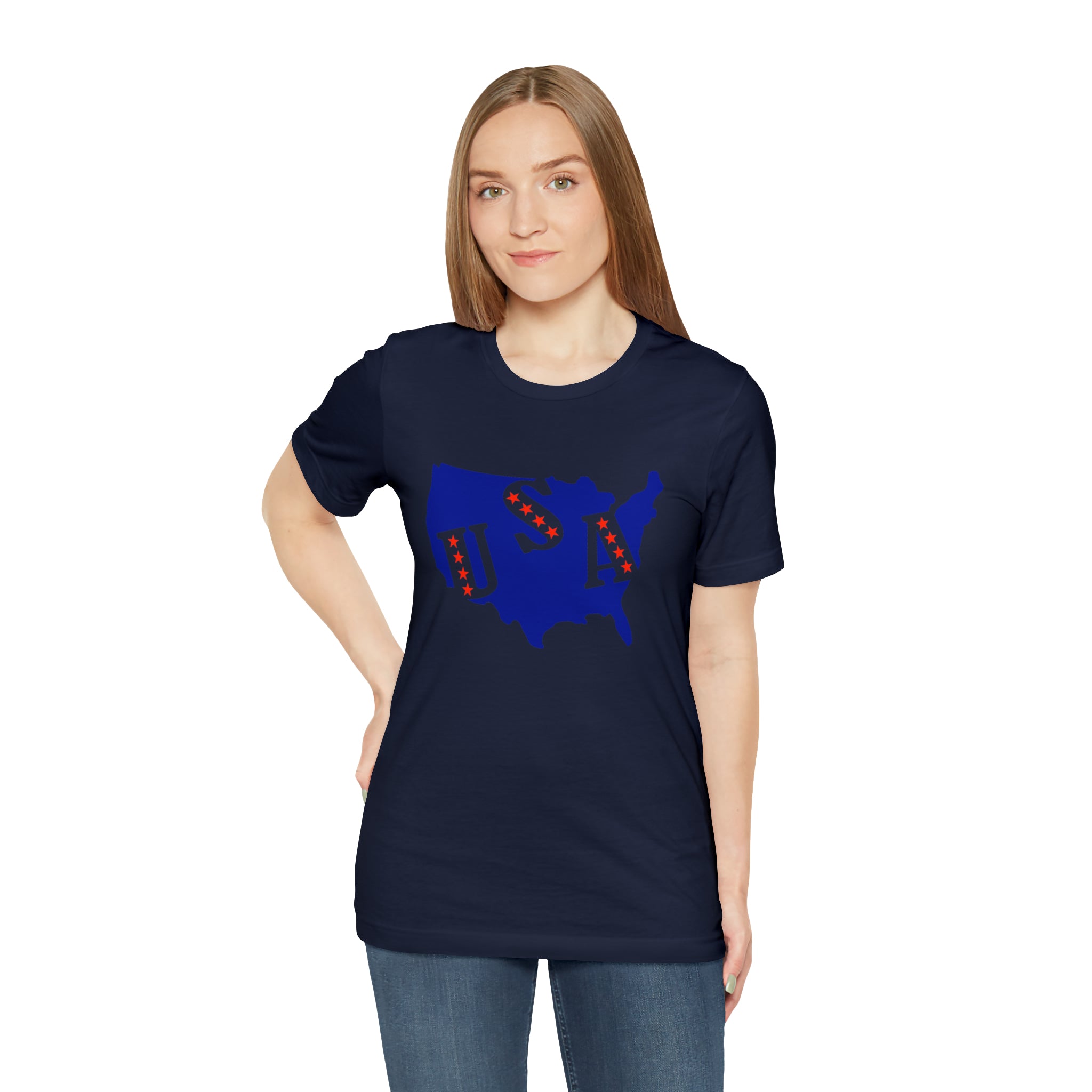 4th of July USA Jersey Short Sleeve Tee - Soft & Comfortable - Patriotic Clothing - Made in the USA