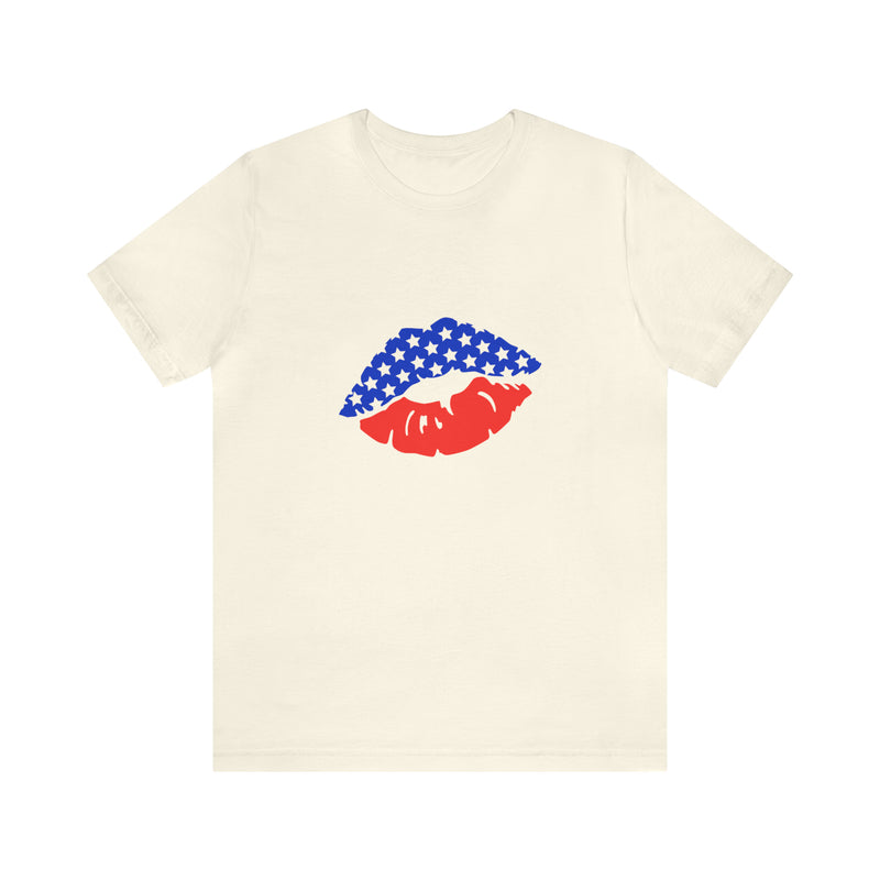 American Lips Short Sleeve Tee - Soft & Comfortable - Patriotic Clothing - Made in the USA