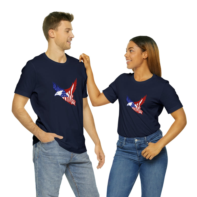 American Eagle Flag Short Sleeve Tee - Soft & Comfortable - Patriotic Clothing - Made in the USA