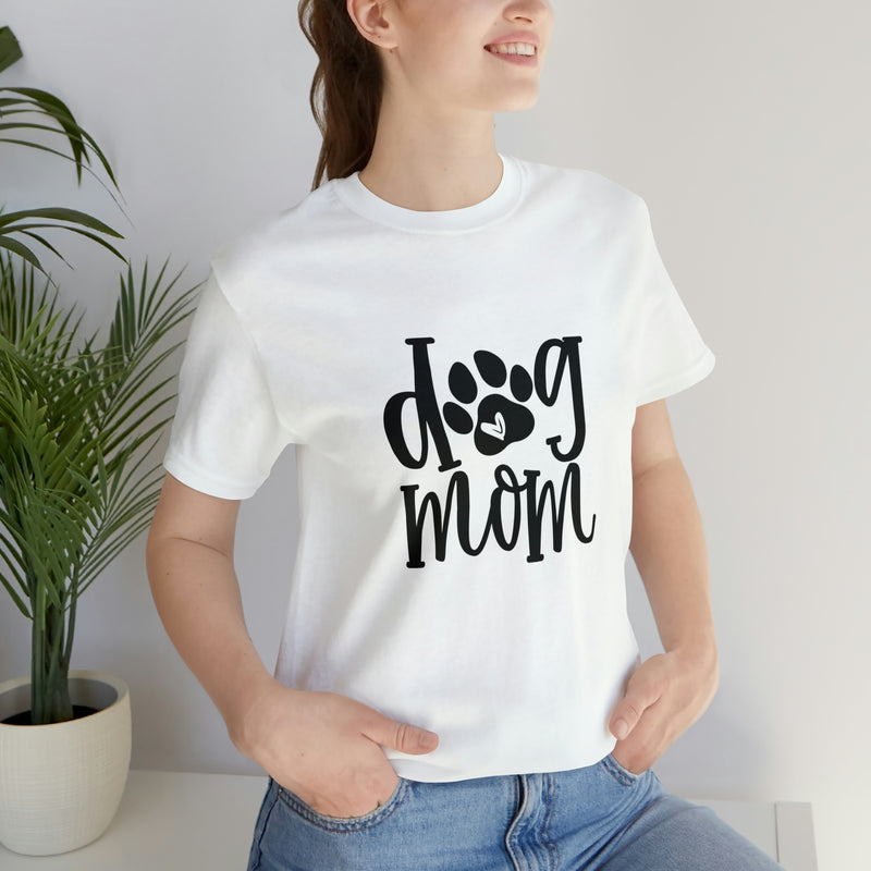 Dog Mom Heart Unisex Jersey Short-Sleeve Tee - Funny & Cute T-Shirt for Women & Men - Soft & Comfortable - Made in the USA