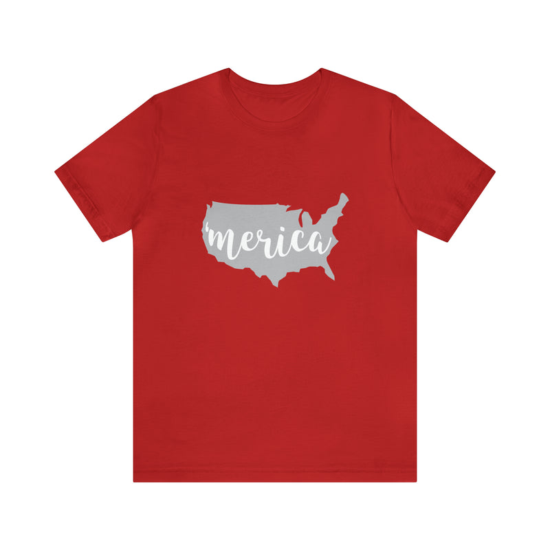 Merica Jersey Short Sleeve Tee - Soft, Comfortable, Patriotic - Made in the USA