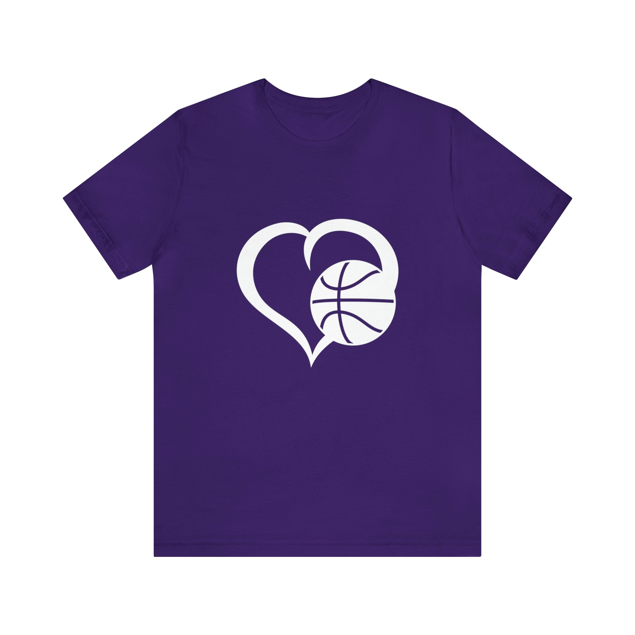 Basketball Heart Short-Sleeve Tee - Cute & Stylish T-Shirt for Basketball Lovers - Soft & Comfortable