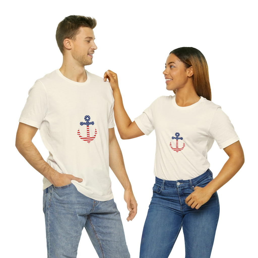 American Flag Anchor Short Sleeve Tee - Patriotic Clothing - Made in the USA