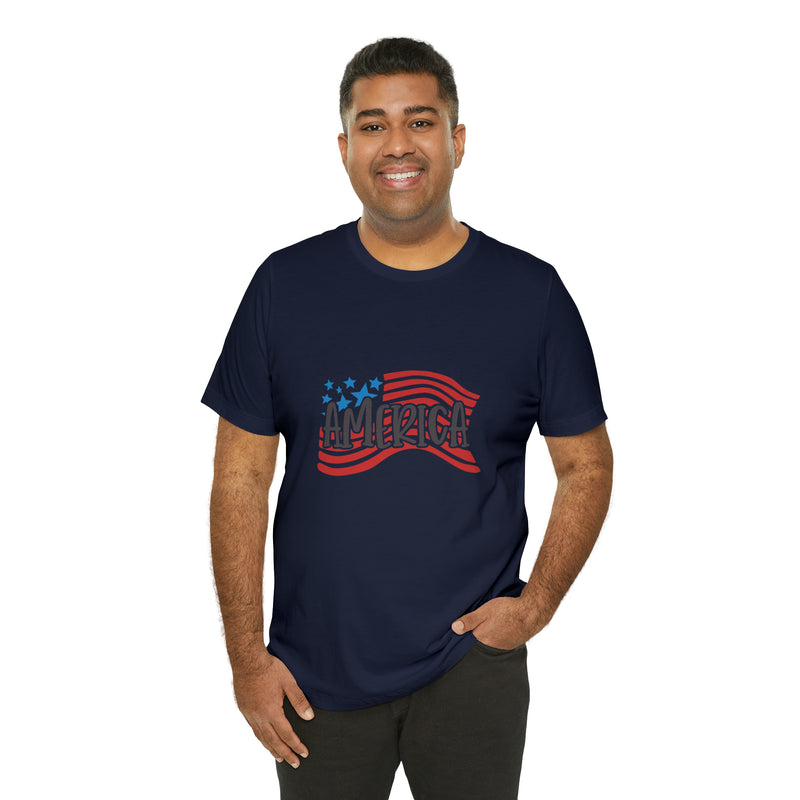 America Short Sleeve Tee - Soft & Comfortable - Patriotic Clothing - Made in the USA