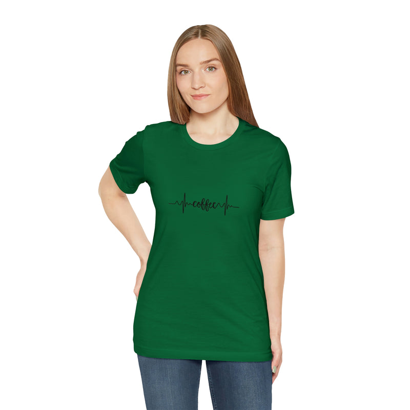 Coffee Pulse Unisex Jersey Short-Sleeve Tee - Funny & Relatable T-Shirt for Coffee Lovers - Soft & Comfortable - Made in the USA