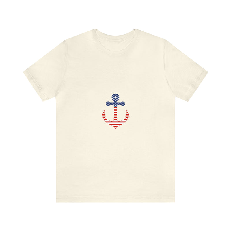 American Flag Anchor Short Sleeve Tee - Patriotic Clothing - Made in the USA