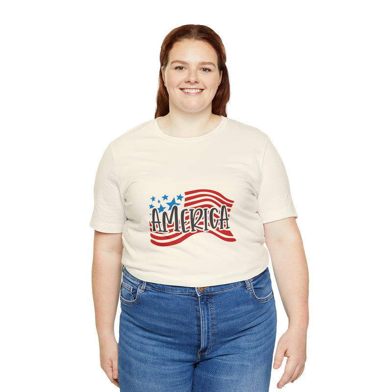 America Short Sleeve Tee - Soft & Comfortable - Patriotic Clothing - Made in the USA