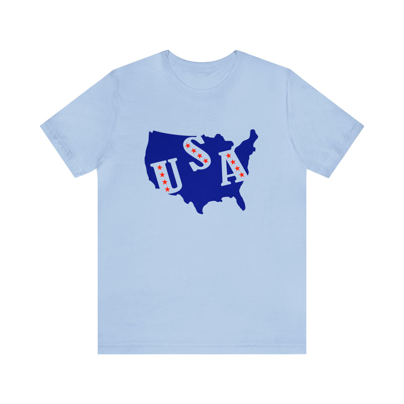 4th of July USA Jersey Short Sleeve Tee - Soft & Comfortable - Patriotic Clothing - Made in the USA