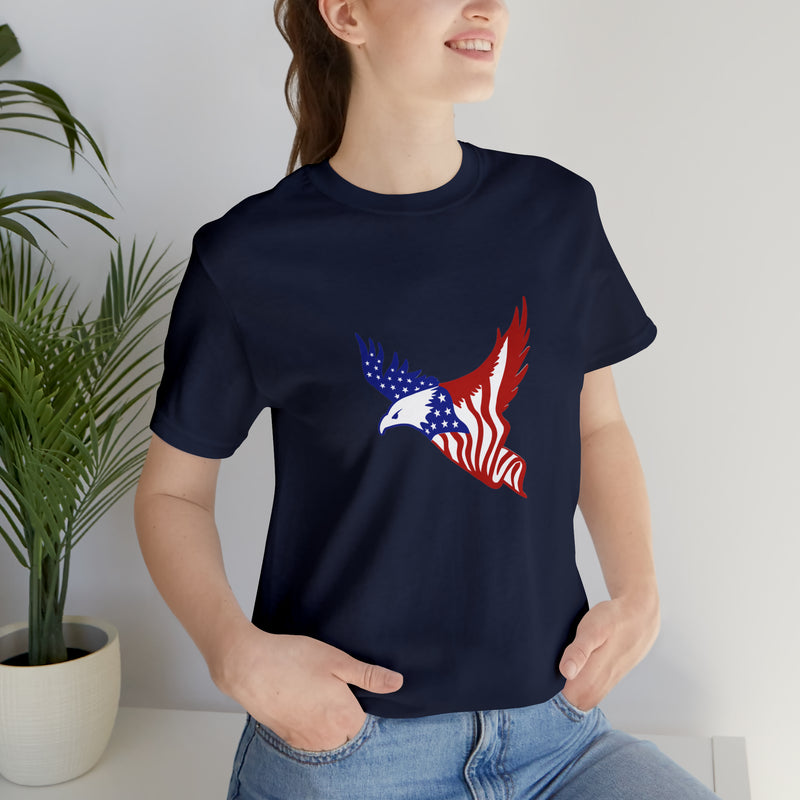 American Eagle Flag Short Sleeve Tee - Soft & Comfortable - Patriotic Clothing - Made in the USA