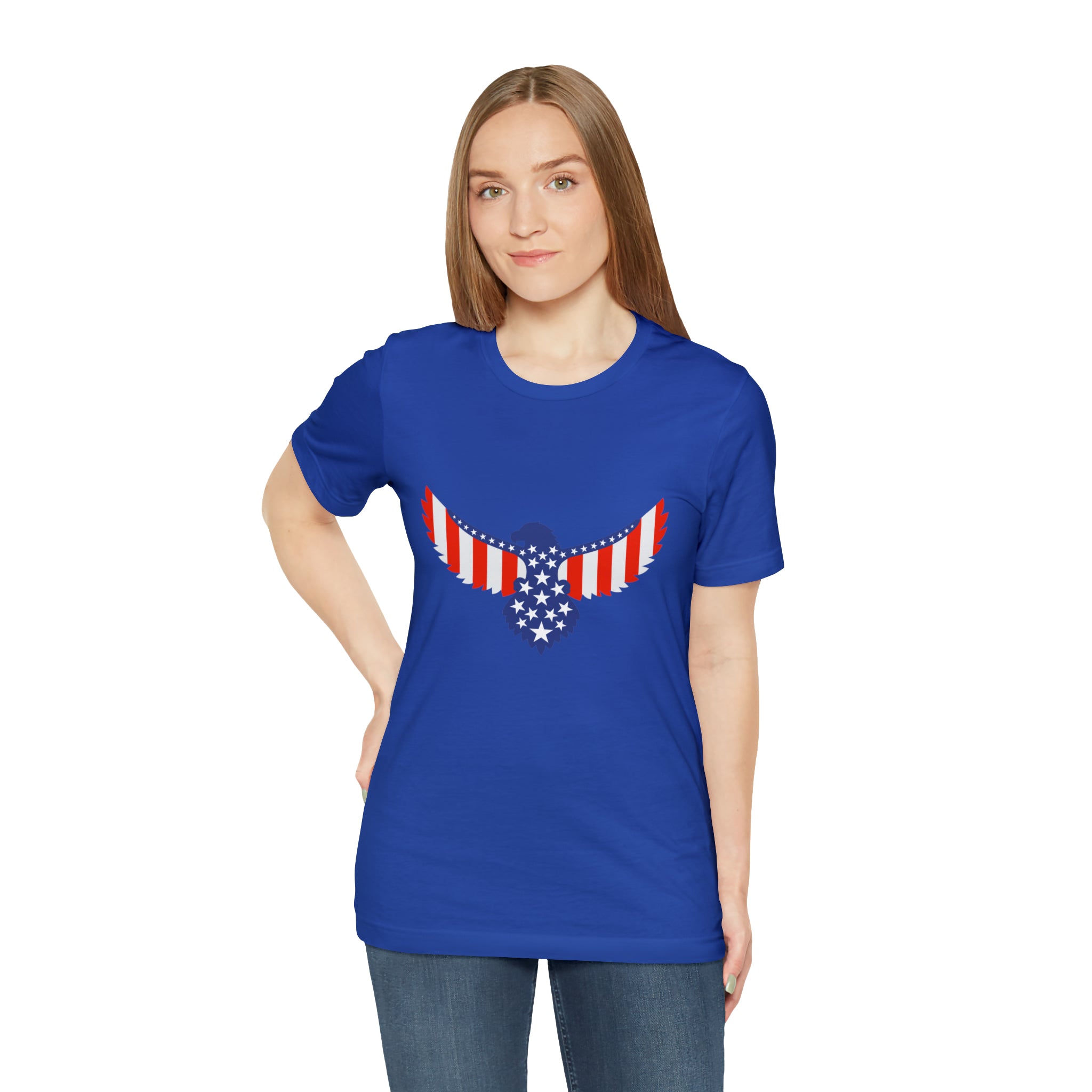 American Flag Eagle Short Sleeve Tee - Soft & Comfortable - Patriotic Clothing - Made in the USA