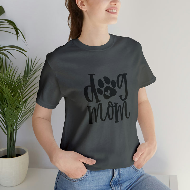 Dog Mom Heart Unisex Jersey Short-Sleeve Tee - Funny & Cute T-Shirt for Women & Men - Soft & Comfortable - Made in the USA