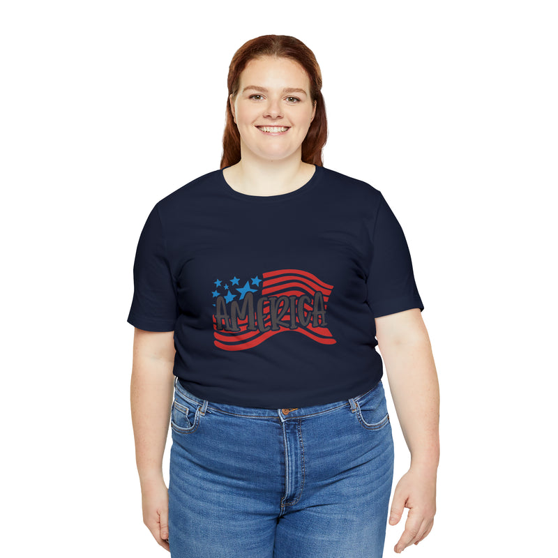 America Short Sleeve Tee - Soft & Comfortable - Patriotic Clothing - Made in the USA