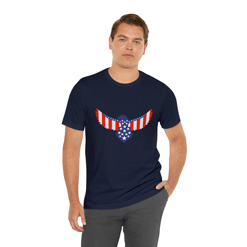 American Flag Eagle Short Sleeve Tee - Soft & Comfortable - Patriotic Clothing - Made in the USA