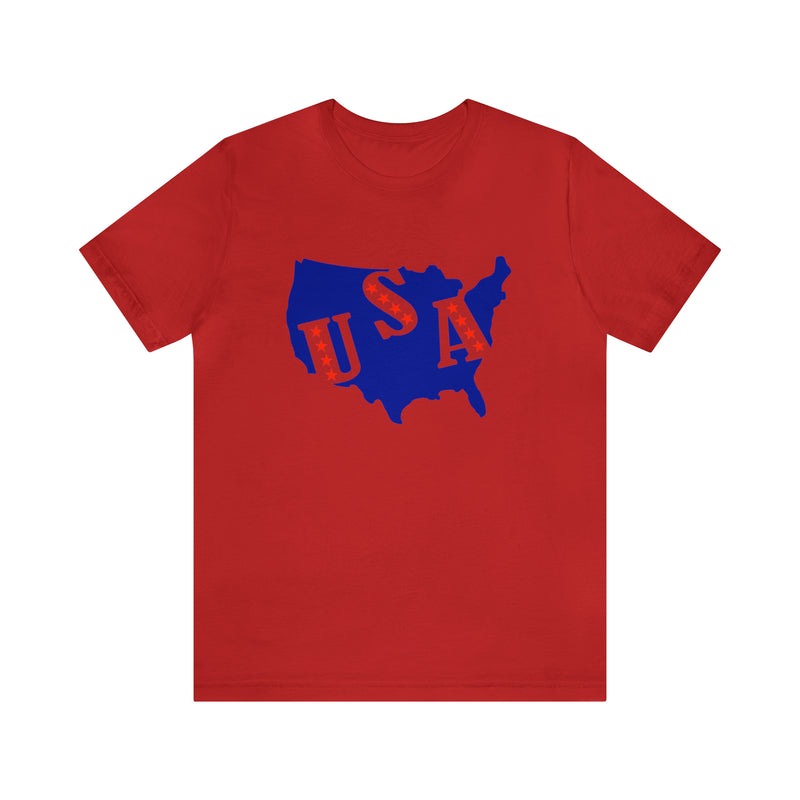 4th of July USA Jersey Short Sleeve Tee - Soft & Comfortable - Patriotic Clothing - Made in the USA