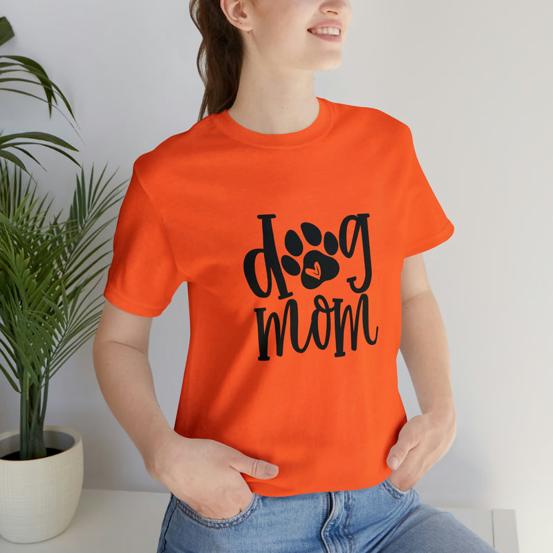 Dog Mom Heart Unisex Jersey Short-Sleeve Tee - Funny & Cute T-Shirt for Women & Men - Soft & Comfortable - Made in the USA