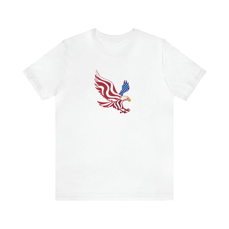 American Flag Bald Eagle Short Sleeve Tee - Soft & Comfortable - Patriotic Clothing - Made in the USA