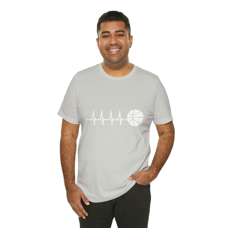 Basketball Pulse Short-Sleeve Tee - Funny & Fan T-Shirt for Basketball Lovers - Soft & Comfortable - Made in the USA