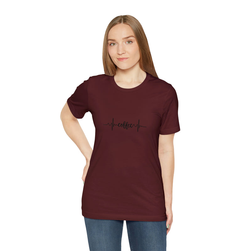 Coffee Pulse Unisex Jersey Short-Sleeve Tee - Funny & Relatable T-Shirt for Coffee Lovers - Soft & Comfortable - Made in the USA