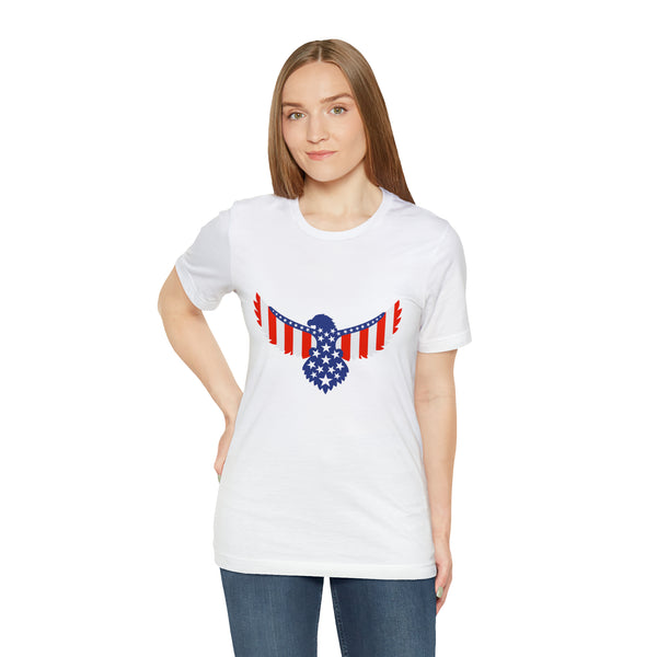 American Flag Eagle Short Sleeve Tee - Soft & Comfortable - Patriotic Clothing - Made in the USA