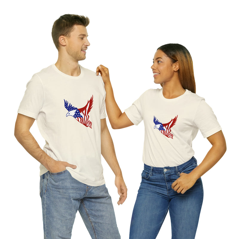 American Eagle Flag Short Sleeve Tee - Soft & Comfortable - Patriotic Clothing - Made in the USA