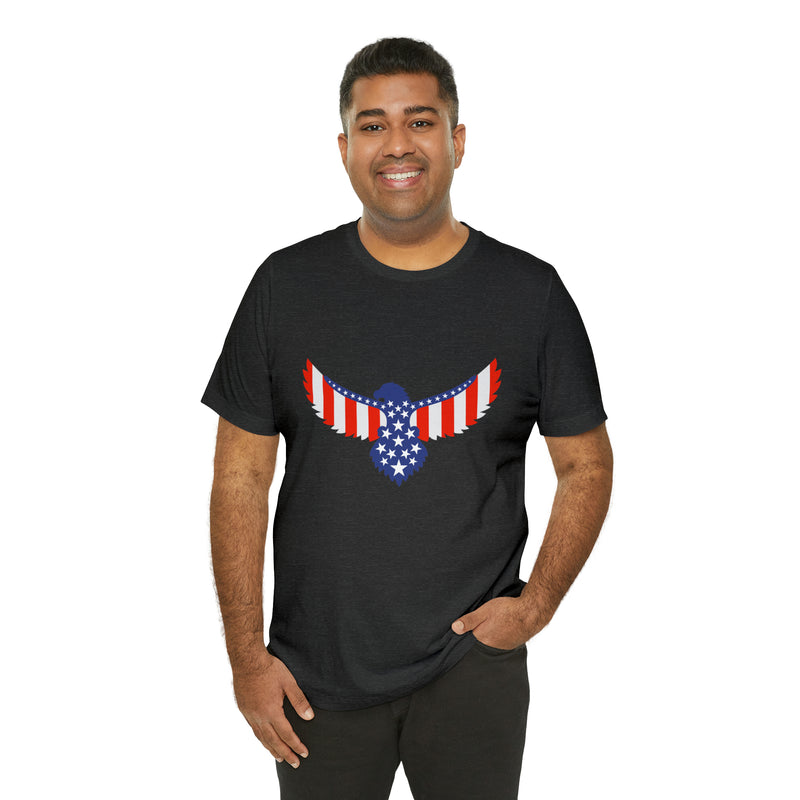 American Flag Eagle Short Sleeve Tee - Soft & Comfortable - Patriotic Clothing - Made in the USA