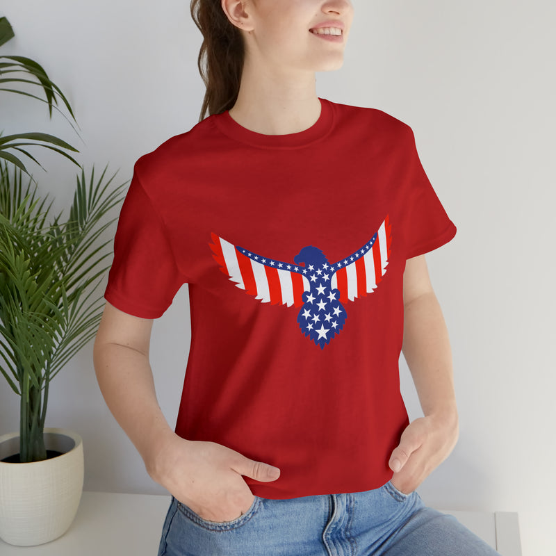 American Flag Eagle Short Sleeve Tee - Soft & Comfortable - Patriotic Clothing - Made in the USA